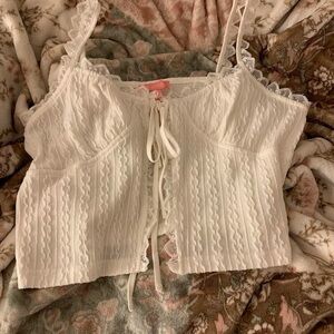 White Sugar Thrillz Game of Lust Crop Top XL